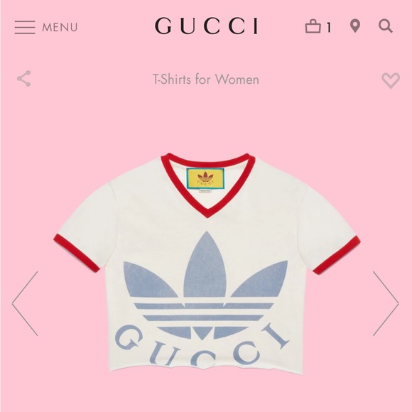 Gucci Tops - !!!!! Reserved!!!!  Shipping label for Gucci x Adidas Cropped T-Shirt XL